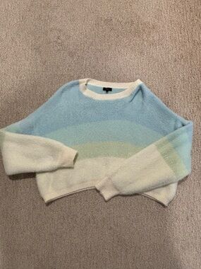 debut Pastel Blue, Cream & Mint Striped Crewneck Sweater